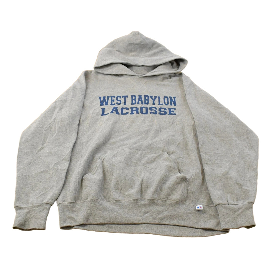 Vintage Y2K West Babylon Lacrosse Russell Athletic Hoodie Sweatshirt Men's M