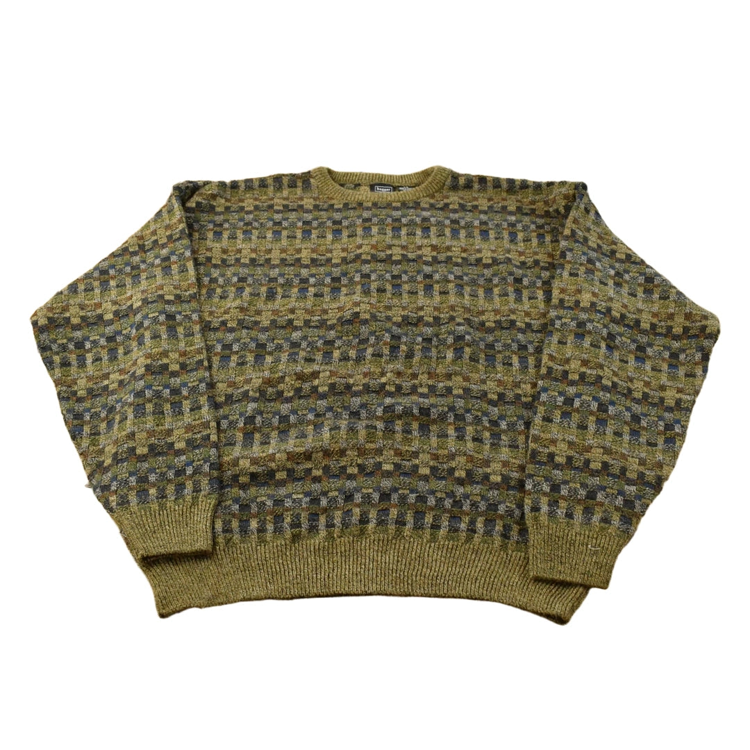 Vintage 1990s Haggar Knit Abstract Crewneck Sweater Mens XL Men's Large