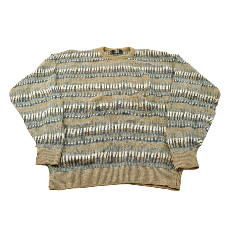 Vintage 1990s Distressed TSR Knit Abstract Crewneck Sweater Mens XL Men's Large