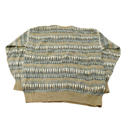 Vintage 1990s Distressed TSR Knit Abstract Crewneck Sweater Mens XL Men's Large