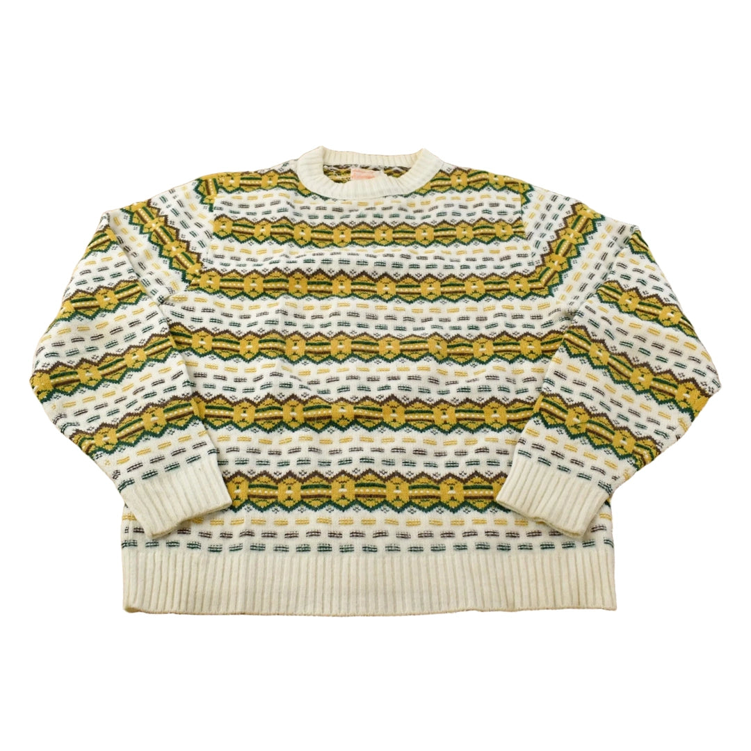 Vintage 1980s Anderson Little Abstract Striped Knit Crewneck Sweater Men's M