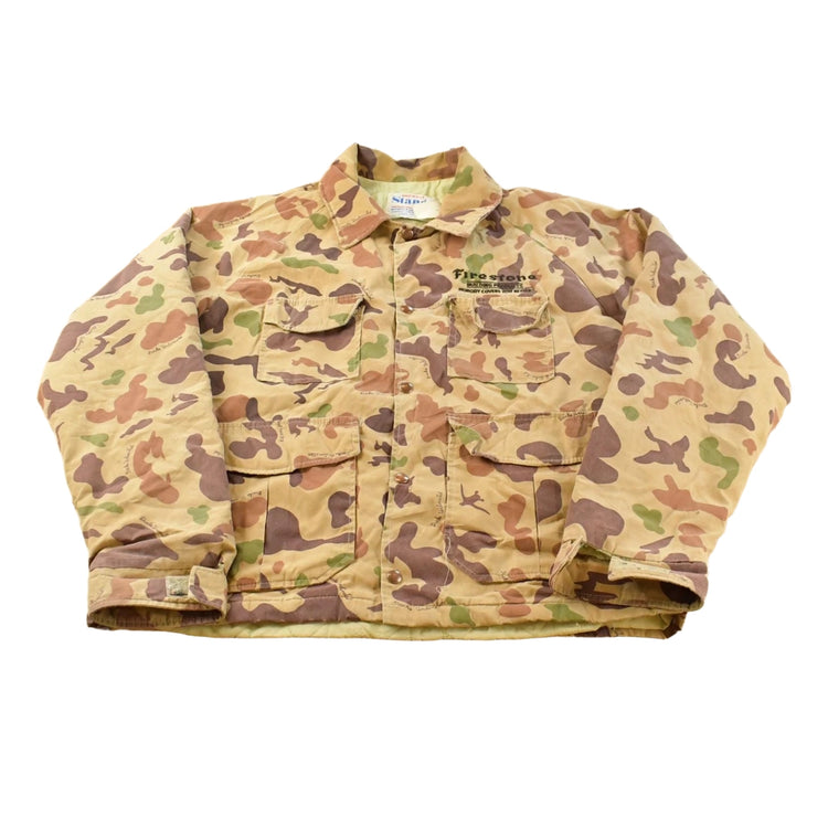 True Vintage 1970s Stange Ducks Unlimited Firestone Embroidered Duck Camo Jacket Men's XL