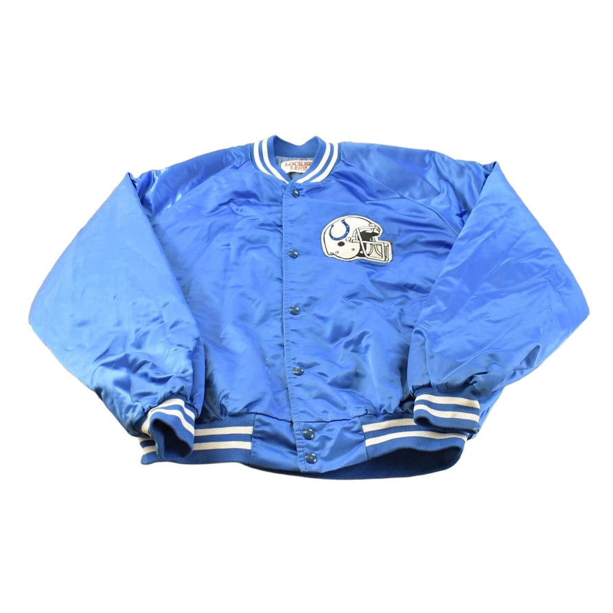 Vintage 1980s Indianapolis Colts NFL Locker Line Satin Bomber Jacket Men's XL