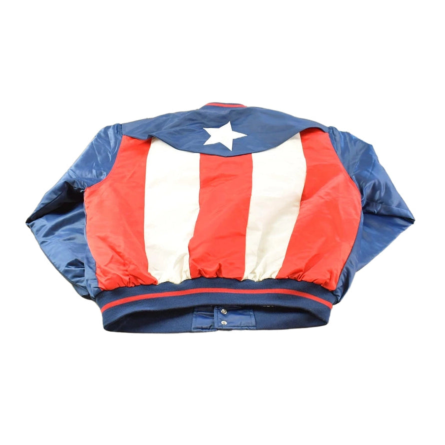 Vintage 1990s Puerto Rico Flag Price Boricua Salsa Patch Satin Bomber Jacker Men's XL