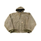 Vintage 2000s Carhartt Distressed Brown Canvas Hooded Jacket Men's L