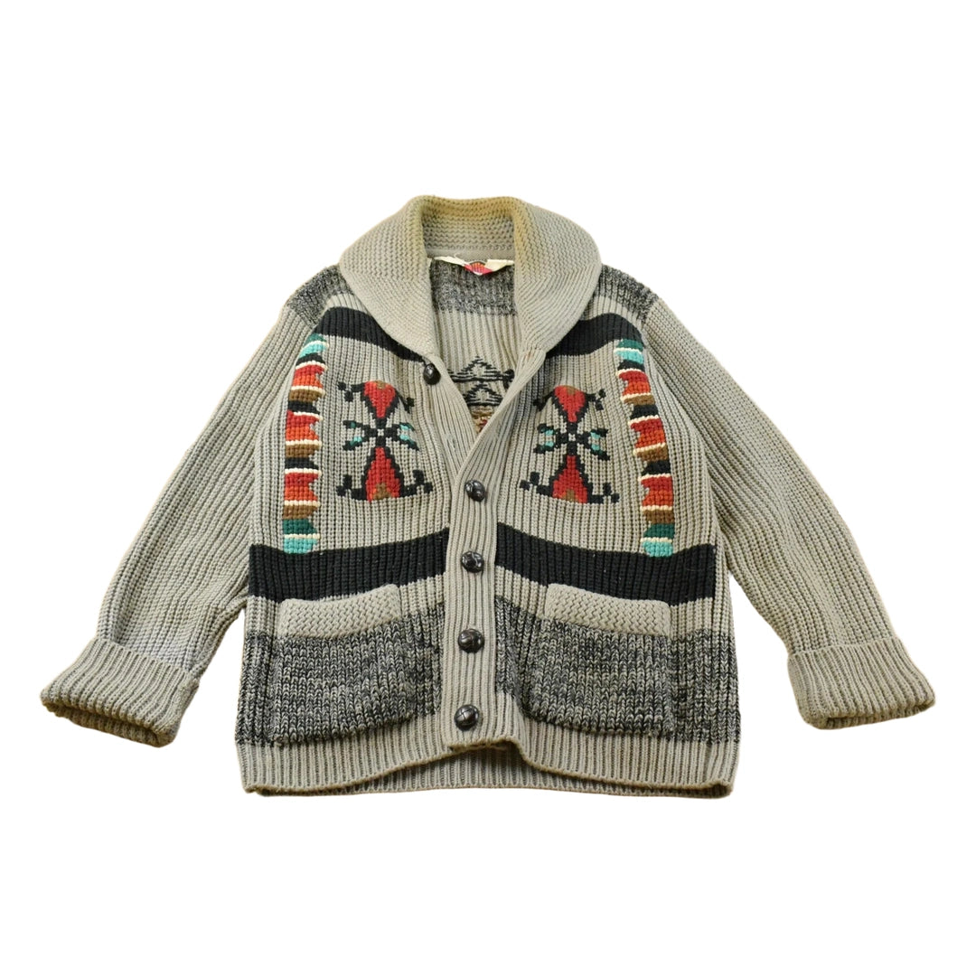 Vintage 1970s Miller Southwestern Knit Cardigan Sweater Men's M