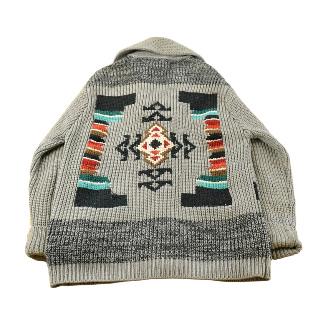 Vintage 1970s Miller Southwestern Knit Cardigan Sweater Men's M