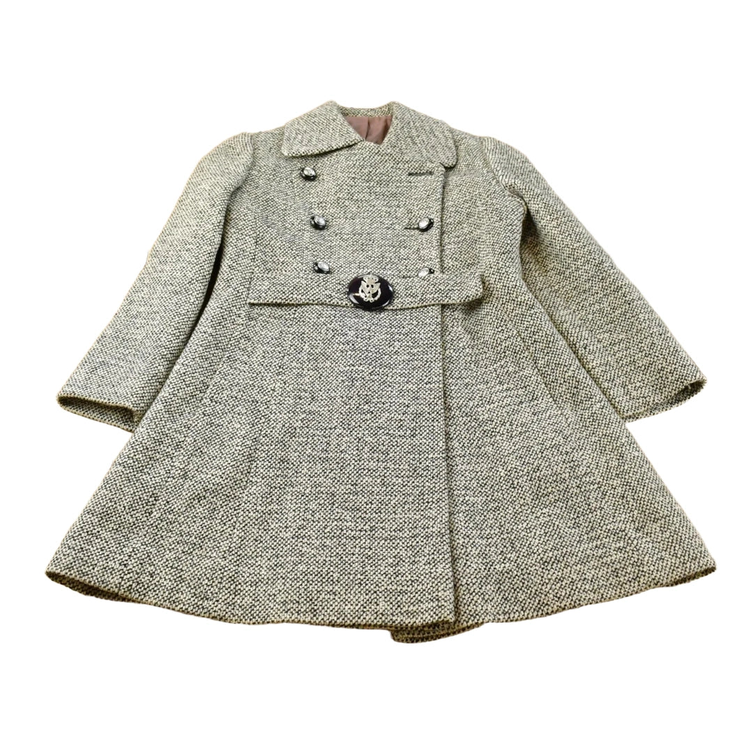 Vintage 1980s Gastwirth Herringbone Tweed Over Coat Women's Small