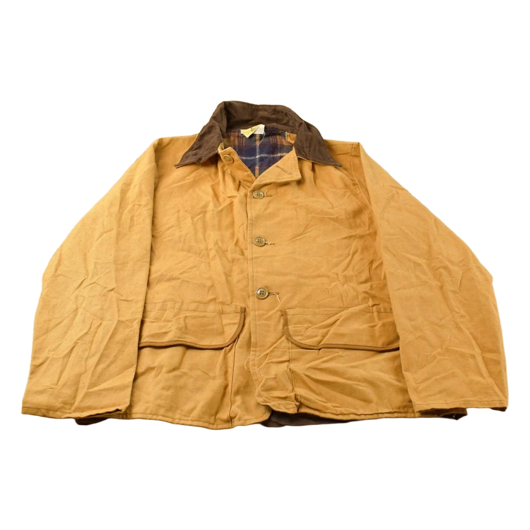 Vintage 1980s Black Sheep Flannel Lined Canvas Hunting Jacket Men's L