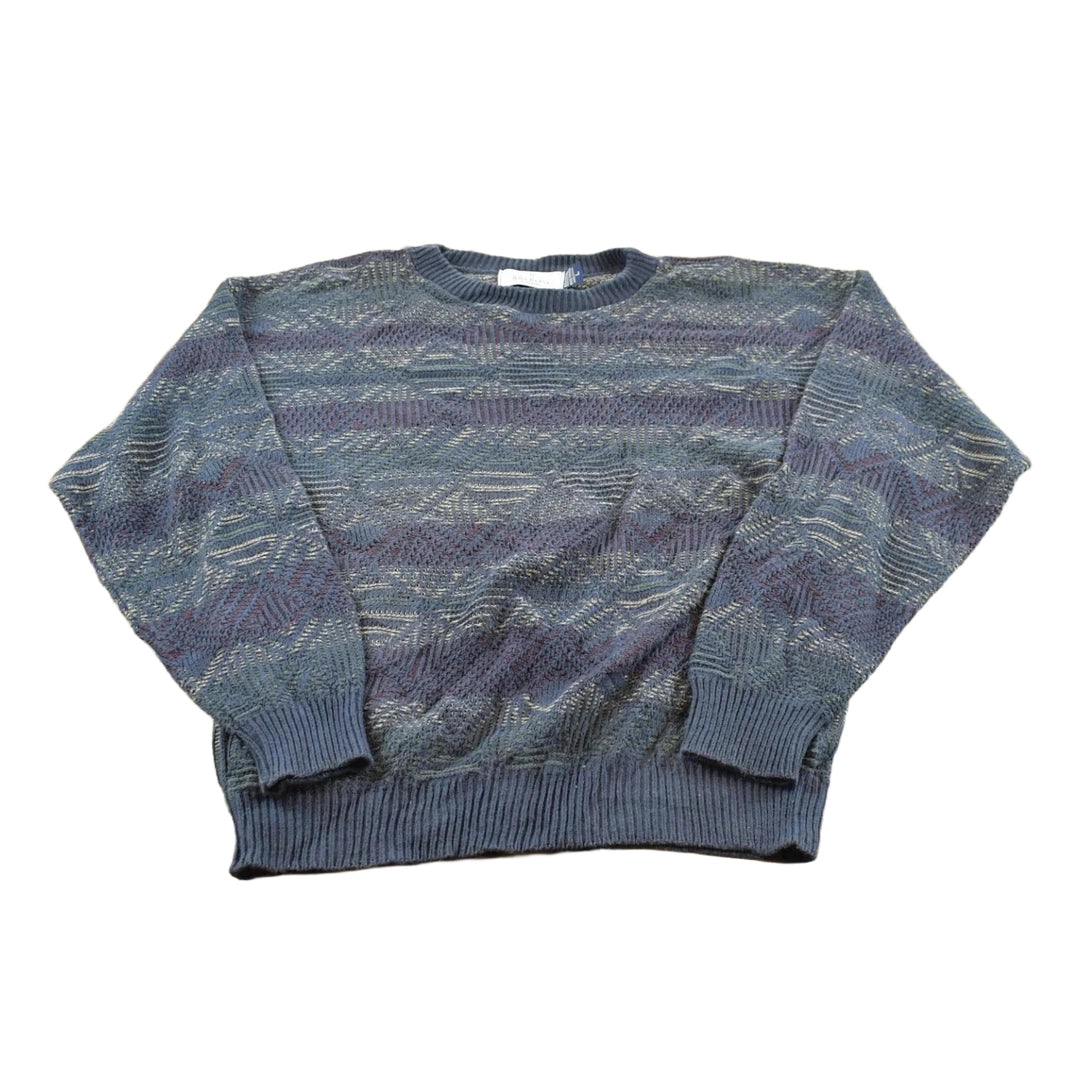 Vintage 1990s Bill Blass Cotton Knit Crewneck Sweater Mens L