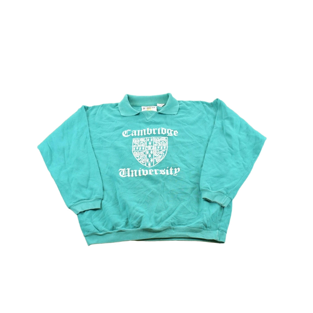 Vintage 1980s Cambridge University Collegiate Collared Sweatshirt Men's M