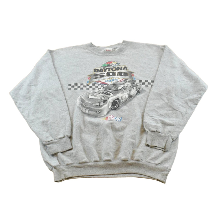 Vintage 2004 Nascar Walt Disney Mickey Mouse Daytona 500 Crewneck Sweatshirt Men's L