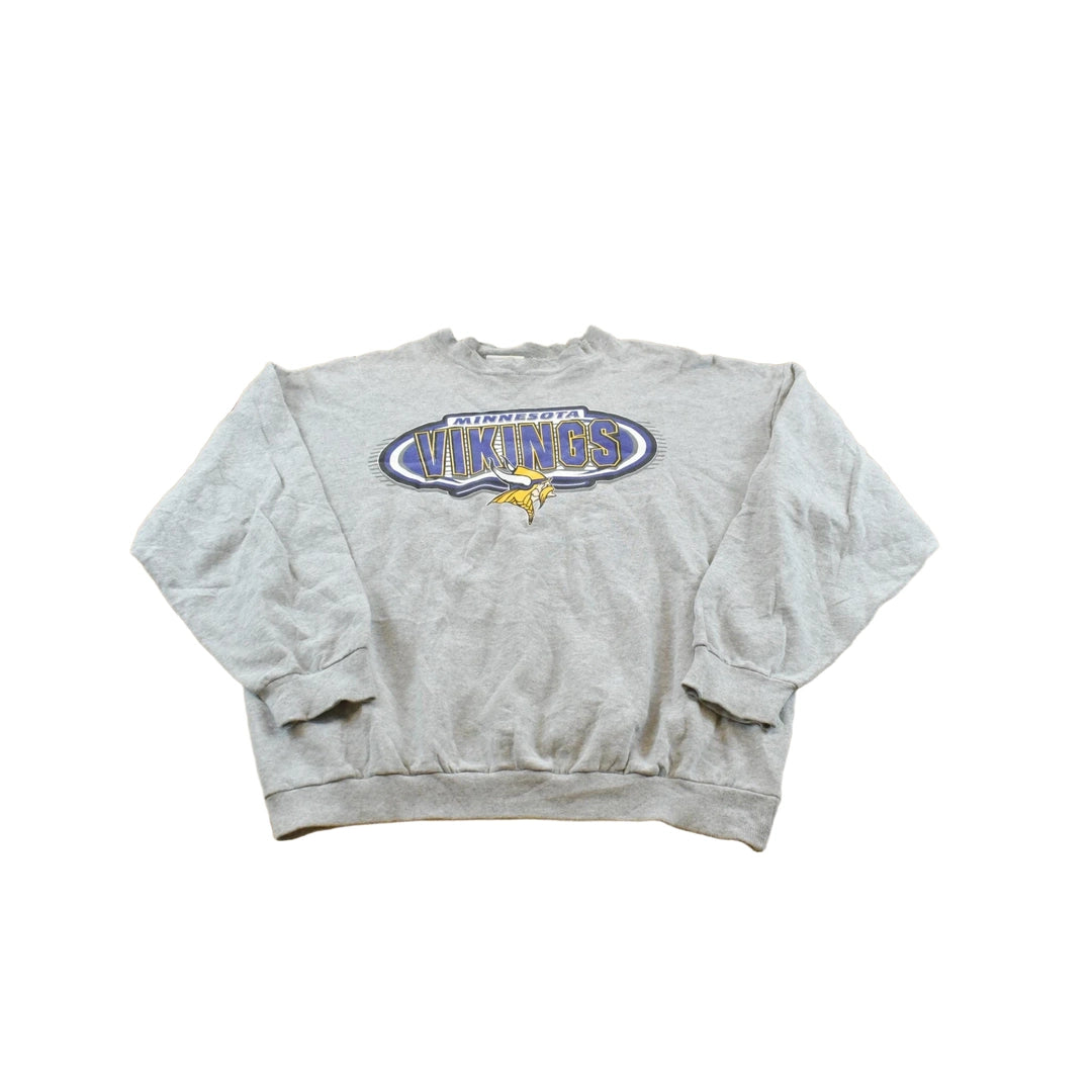 Vintage 1990s Logo Athletic Minnesota Vikings Crewneck Sweatshirt Men's XL