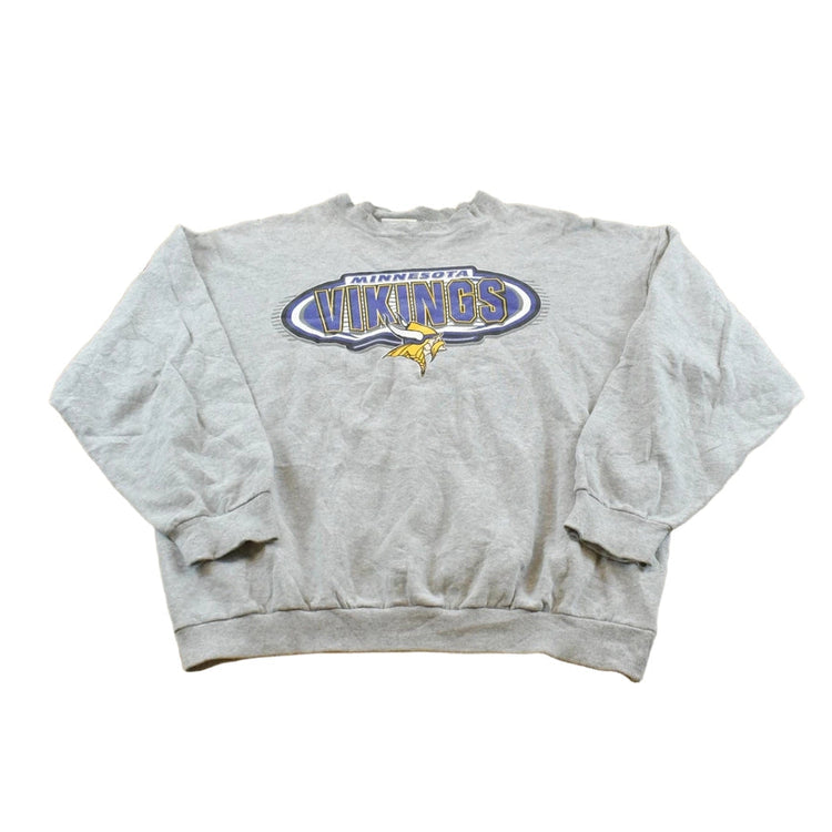 Vintage 1990s Logo Athletic Minnesota Vikings Crewneck Sweatshirt Men's XL