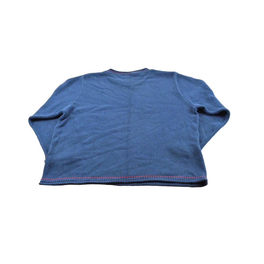 Vintage 1990s Parkhurst Cotton Acrylic Knit American Flag Sweater Men's L