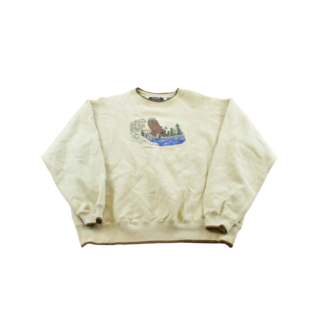 Vintage 2000s Croft Barrow Bald Eagle Embroidered Souvenir Crewneck Sweatshirt Men's XL
