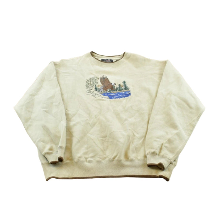 Vintage 2000s Croft Barrow Bald Eagle Embroidered Souvenir Crewneck Sweatshirt Men's XL