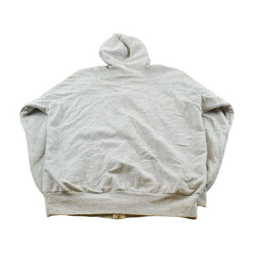 Vintage 1990s Bronzini Blank Grey Thermal Lined Full Zip Hoodie Men's L