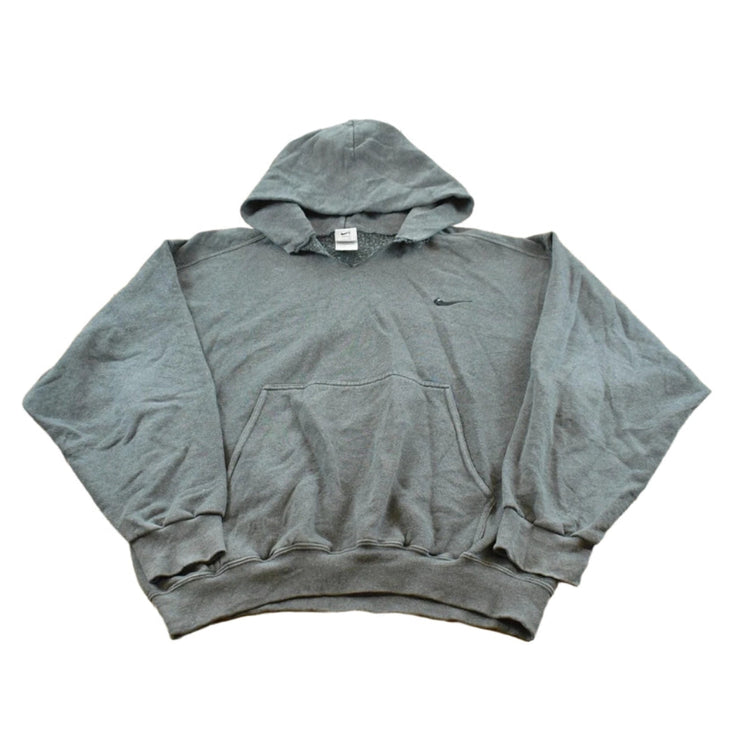 Vintage 1990s Cut Collar Nike Mini Swoosh Hoodie Men's L