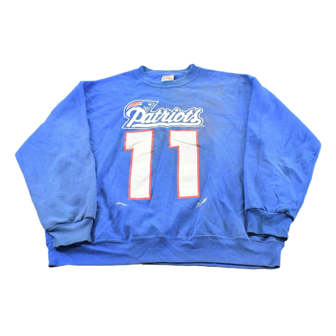 Vintage 1990s New England Patriots Drew Bledsoe #11 Crewneck Sweatshirt Men's XL