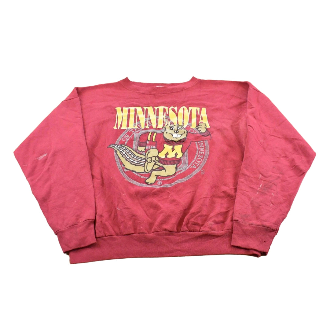 Vintage 1990s Thrashed University of Minnesota Golden Gophers Crewneck Sweatshirt Men's XL