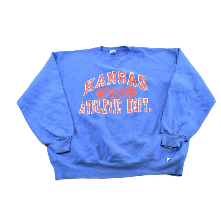 Vintage 1990s Russell Athletic The University Of Kansas Jayhawks Collegiate Crewneck Sweatshirt Men's L