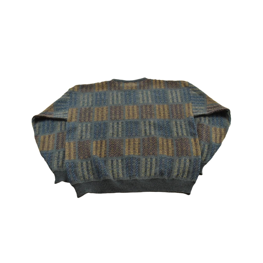 Vintage 1990s Serafini Acrylic Knit Crewneck Sweater Men's L