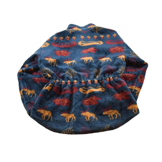 Vintage 1990s Denali Moose Nature Pattern Full Zip Fleece Sweater Jacket Women's Large