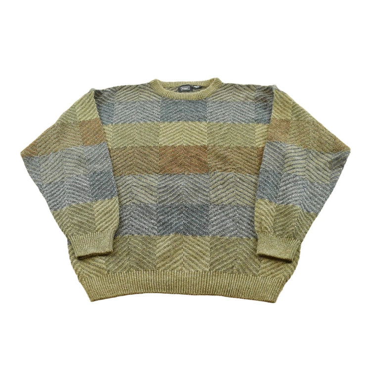 Vintage 1990s Haggar Knit Abstract Crewneck Sweater Mens XL Men's Large