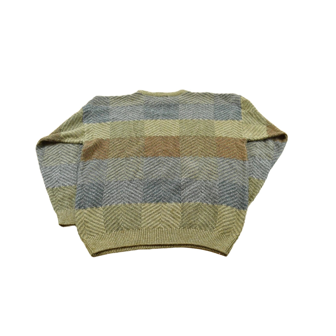 Vintage 1990s Haggar Knit Abstract Crewneck Sweater Mens XL Men's Large