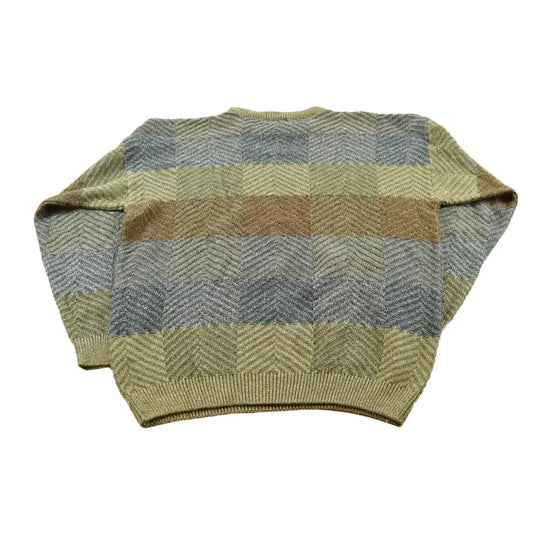 Vintage 1990s Haggar Knit Abstract Crewneck Sweater Mens XL Men's Large