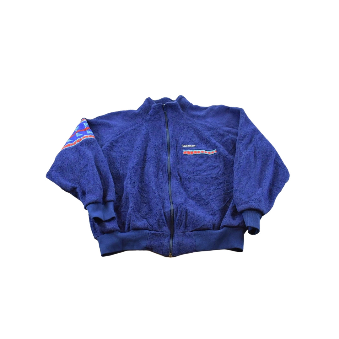 Vintage 1990s Louis Garneau Headband Gloves Set Full Zip Fleece Sweater Jacket Men's L