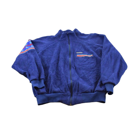 Vintage 1990s Louis Garneau Headband Gloves Set Full Zip Fleece Sweater Jacket Men's L