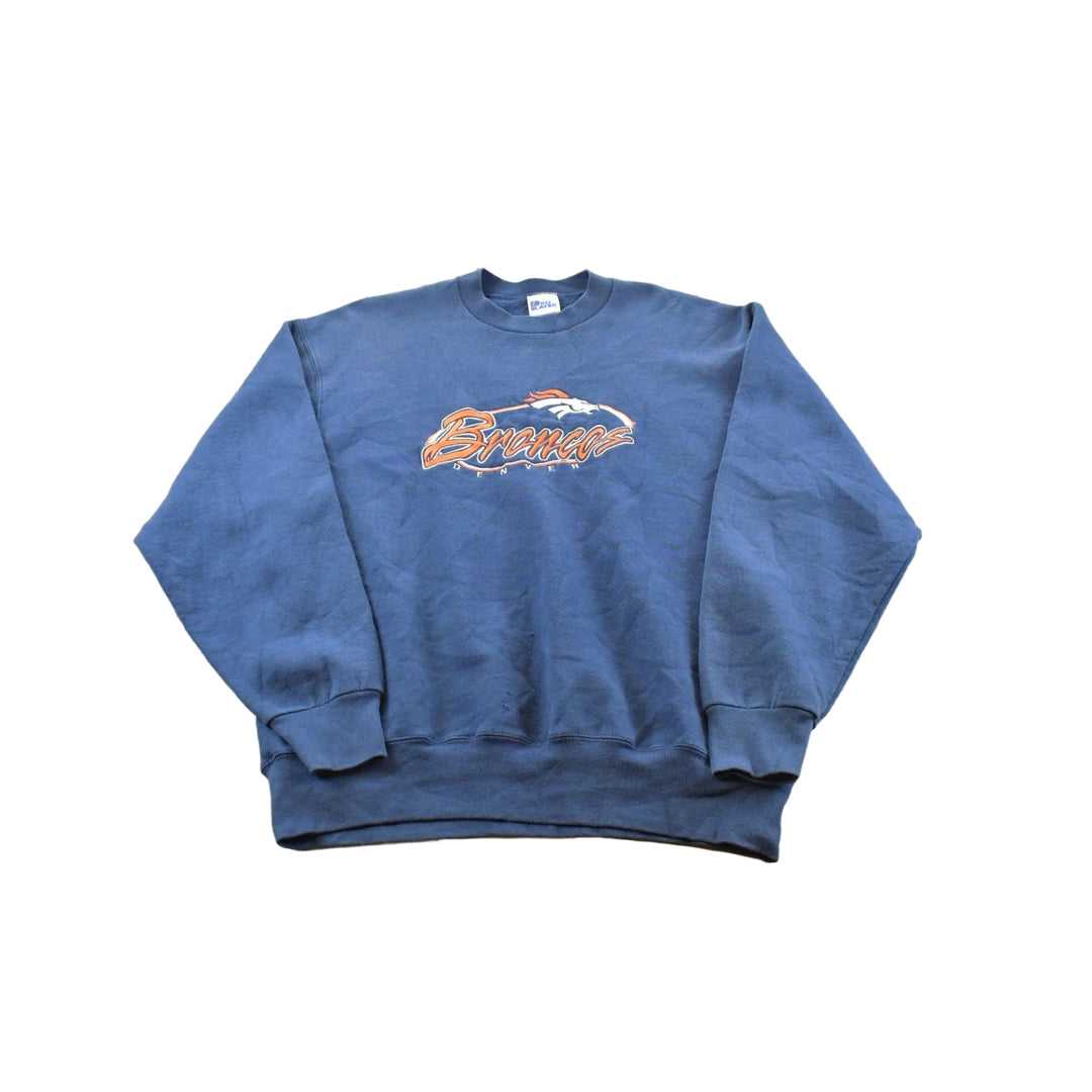 Vintage 1990s Pro Player Denver Broncos Embroidered NFL Crewneck Sweatshirt Men's L