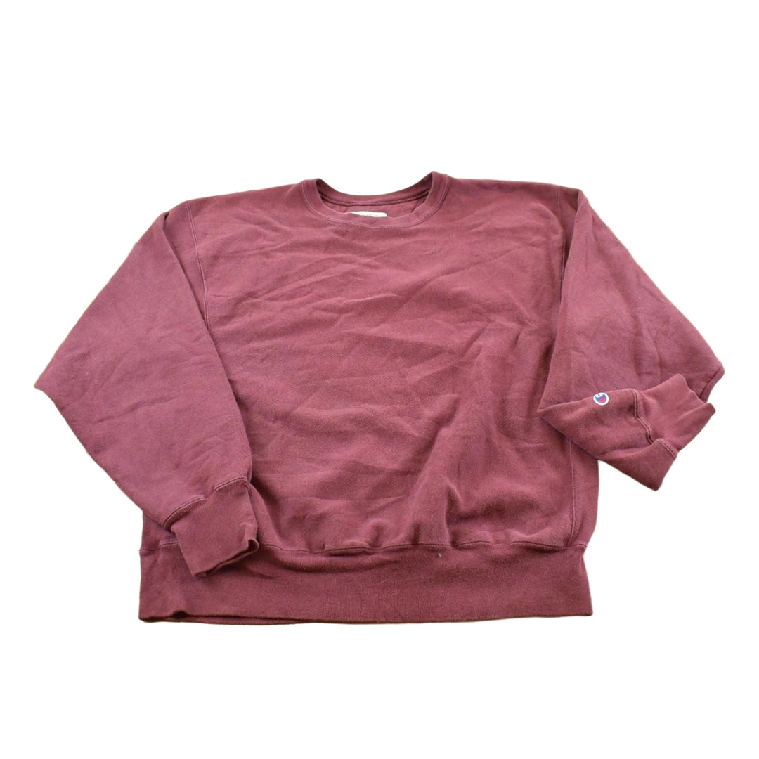 Vintage 2000s Champion Blank Maroon Reverse Weave Crewneck Sweatshirt Men's L