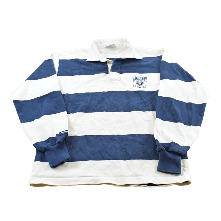 Vintage 2000s Barbarian Kennedy Catholic School Long Sleeve Rugby Polo Shirt Men's S