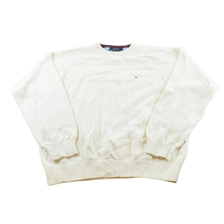 Vintage 1990s Tommy Hilfiger Knit Mini Flag Logo Sweater Men's L