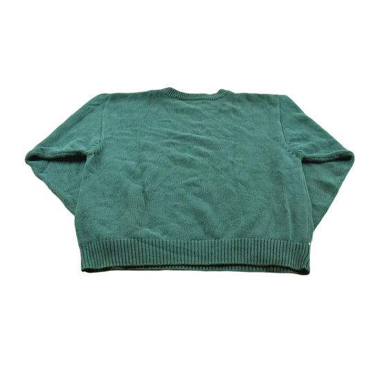 Vintage 1990s Liz Sport Argyle Pattern Cotton Knit Crewneck Sweater Women's M