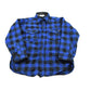 Vintage 1980s Woolrich Blue Buffalo Check Plaid Wool Shirt Men's M