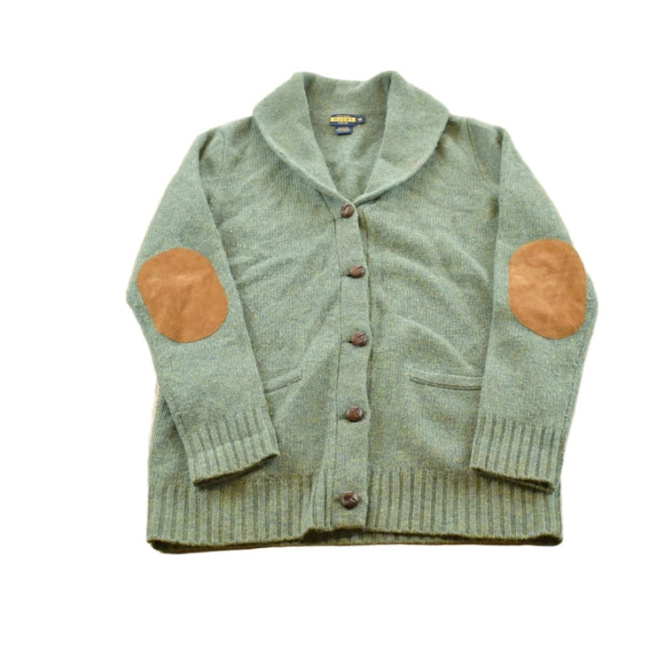 Vintage 2000s Ralph Lauren Rugby Wool Knit Shawl Collar Cardigan Sweater Women's M