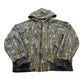 Vintage 1990s Cabela's Tree Bark Camo Fleece Full Zip Up Hoodie Sweatshirt Men's L