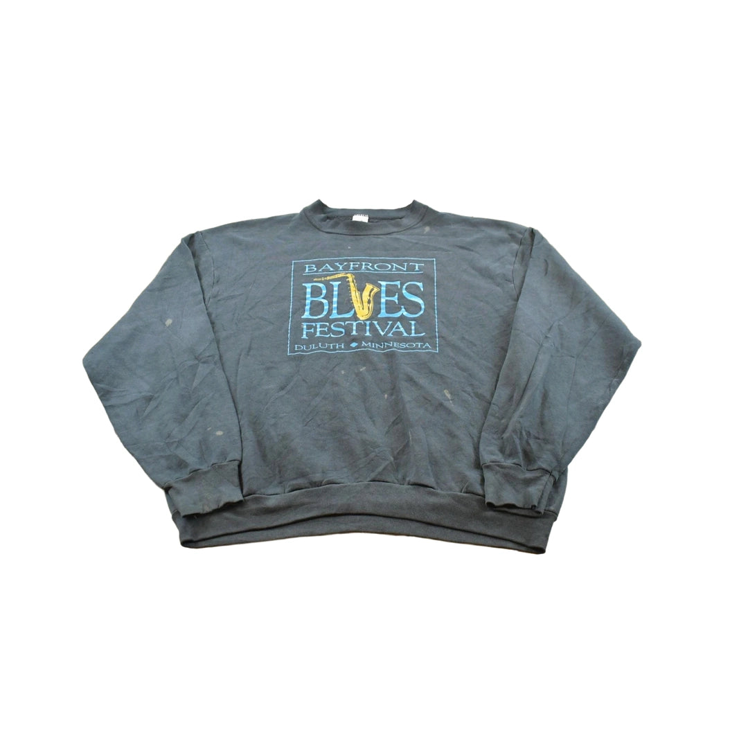 Vintage 1990s Bayfront Blues Festival Duluth Minnesota Souvenir Sweatshirt Men's L