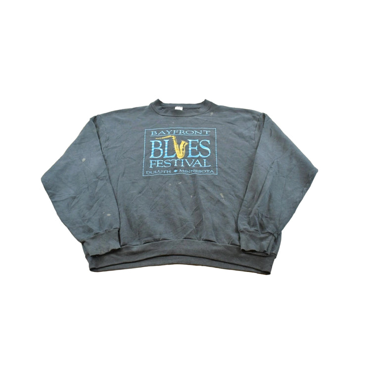 Vintage 1990s Bayfront Blues Festival Duluth Minnesota Souvenir Sweatshirt Men's L