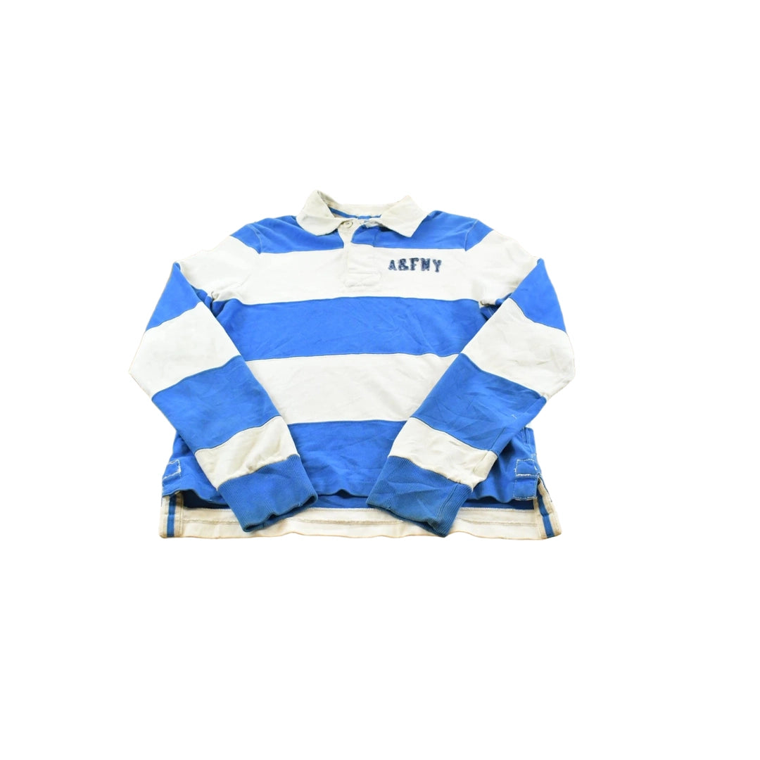 Vintage 1990s Abercrombie & Fitch New York Striped Rugby Long Sleeve Polo Shirt Men's M