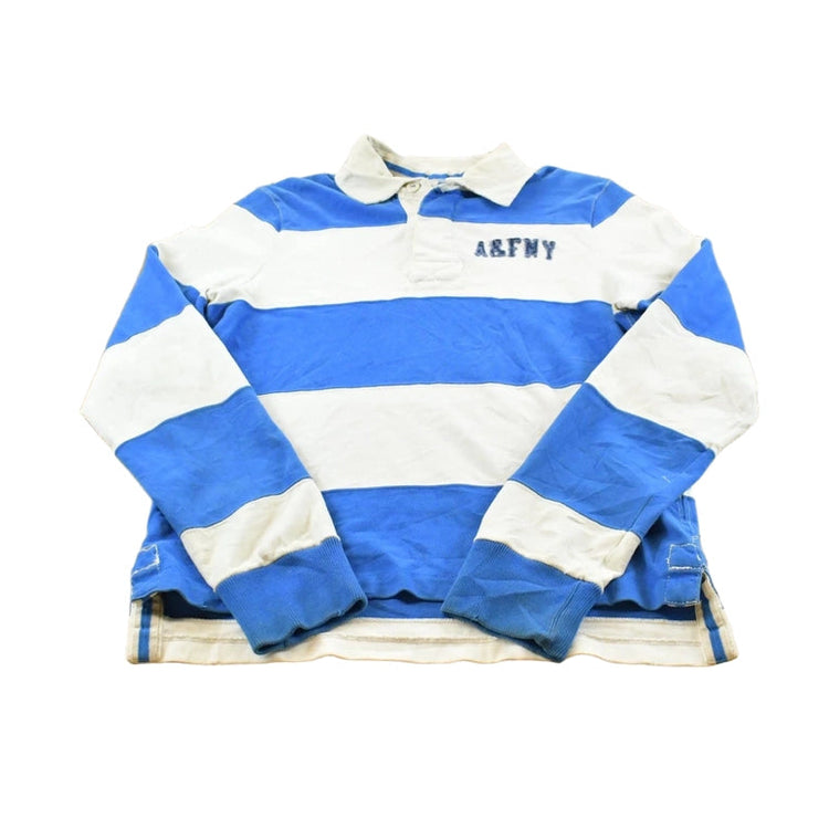 Vintage 1990s Abercrombie & Fitch New York Striped Rugby Long Sleeve Polo Shirt Men's M