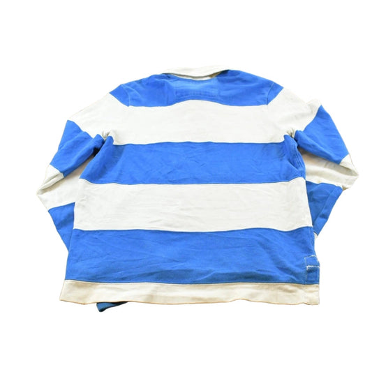 Vintage 1990s Abercrombie & Fitch New York Striped Rugby Long Sleeve Polo Shirt Men's M