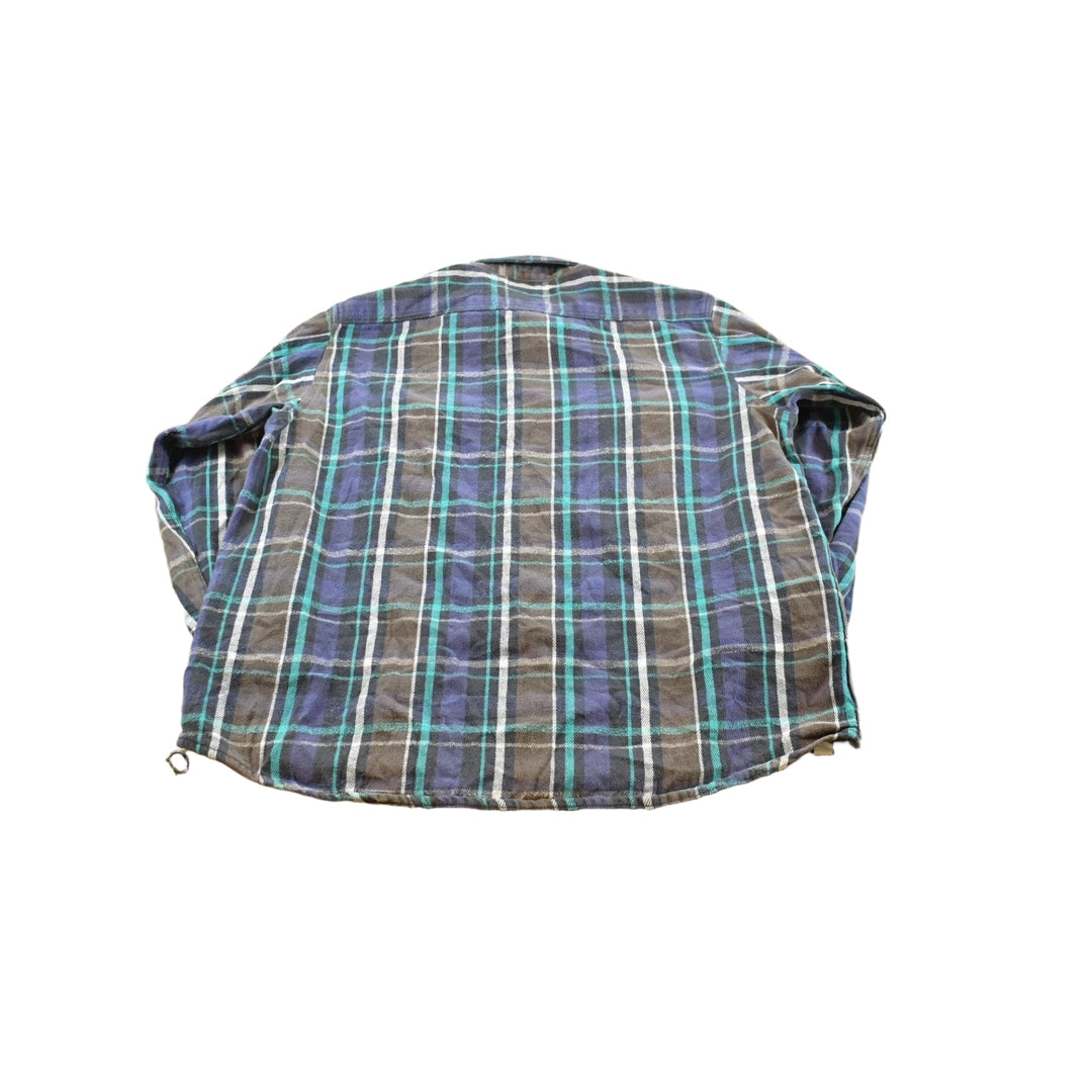 Vintage 2000s Five Brother Plaid Flannel Button Up Shirt Men's XLT