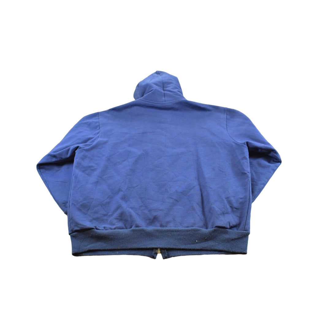 Vintage 1990s Sno King Blue Thermal Lined Full Zip Up Hoodie Sweatshirt Men's XL