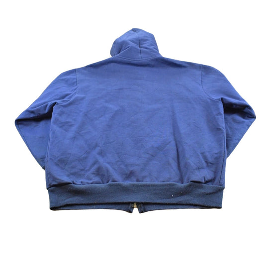 Vintage 1990s Sno King Blue Thermal Lined Full Zip Up Hoodie Sweatshirt Men's XL
