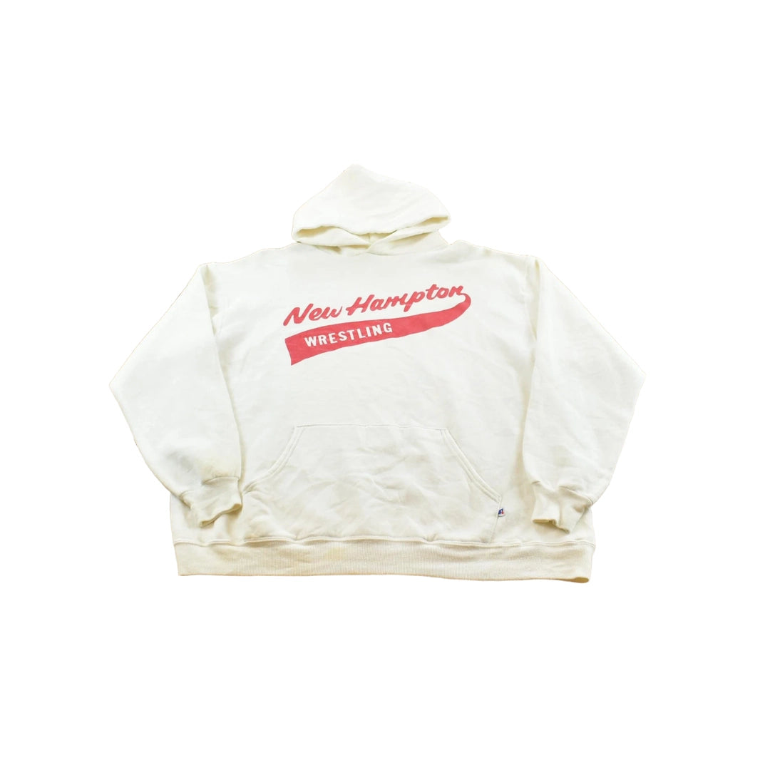 Vintage 1980s Russell Athletic New Hampton Wrestling Hoodie Sweatshirt Men's L